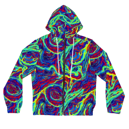Voltage Marbling on a Women's Full-Zip Hoodie