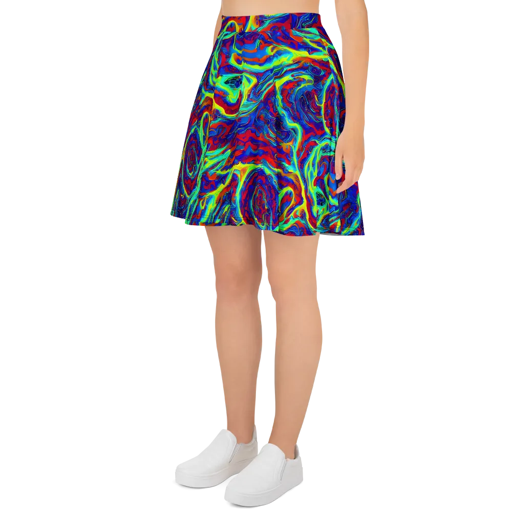 Voltage Marbling on Skater Skirt — Left