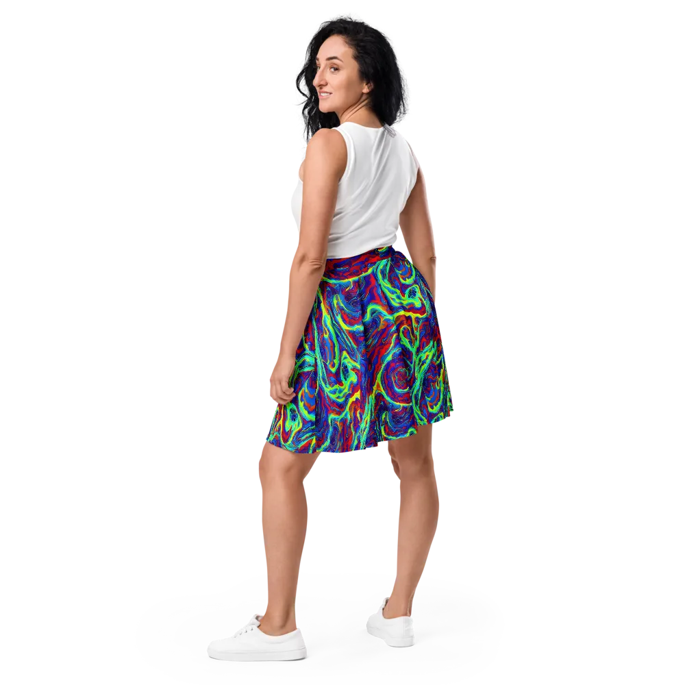 Voltage Marbling on Skater Skirt — Back