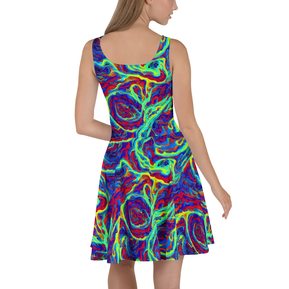 Voltage Marbling on Skater Dress — Back