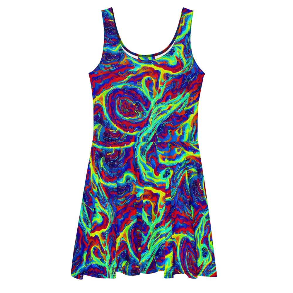 Voltage Marbling on Skater Dress — Front