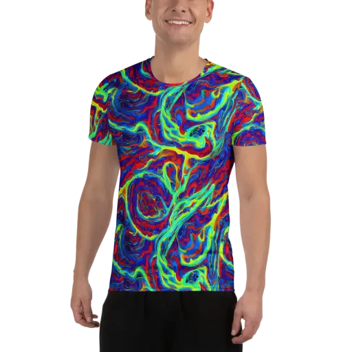 Voltage Marbling on a Men's Athletic T-Shirt