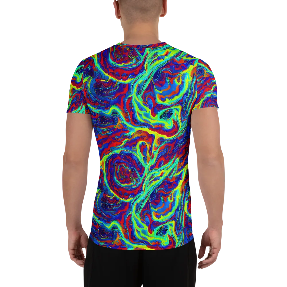 Voltage Marbling on Men's Athletic T-Shirt — Back