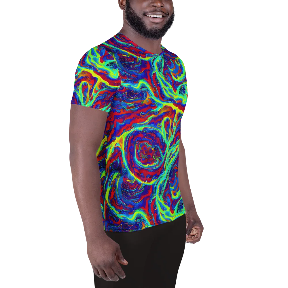Voltage Marbling on Men's Athletic T-Shirt — Right