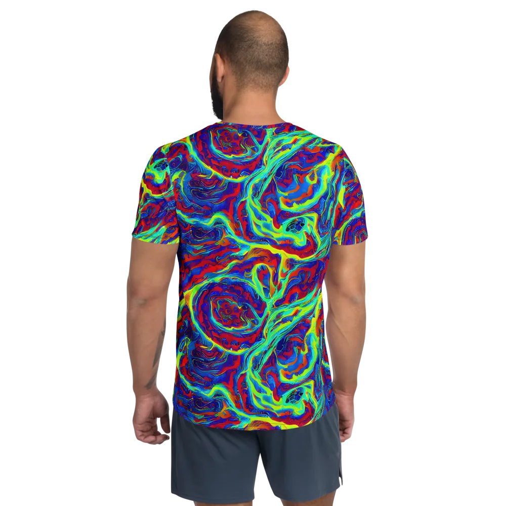 Voltage Marbling on Men's Athletic T-Shirt — Back