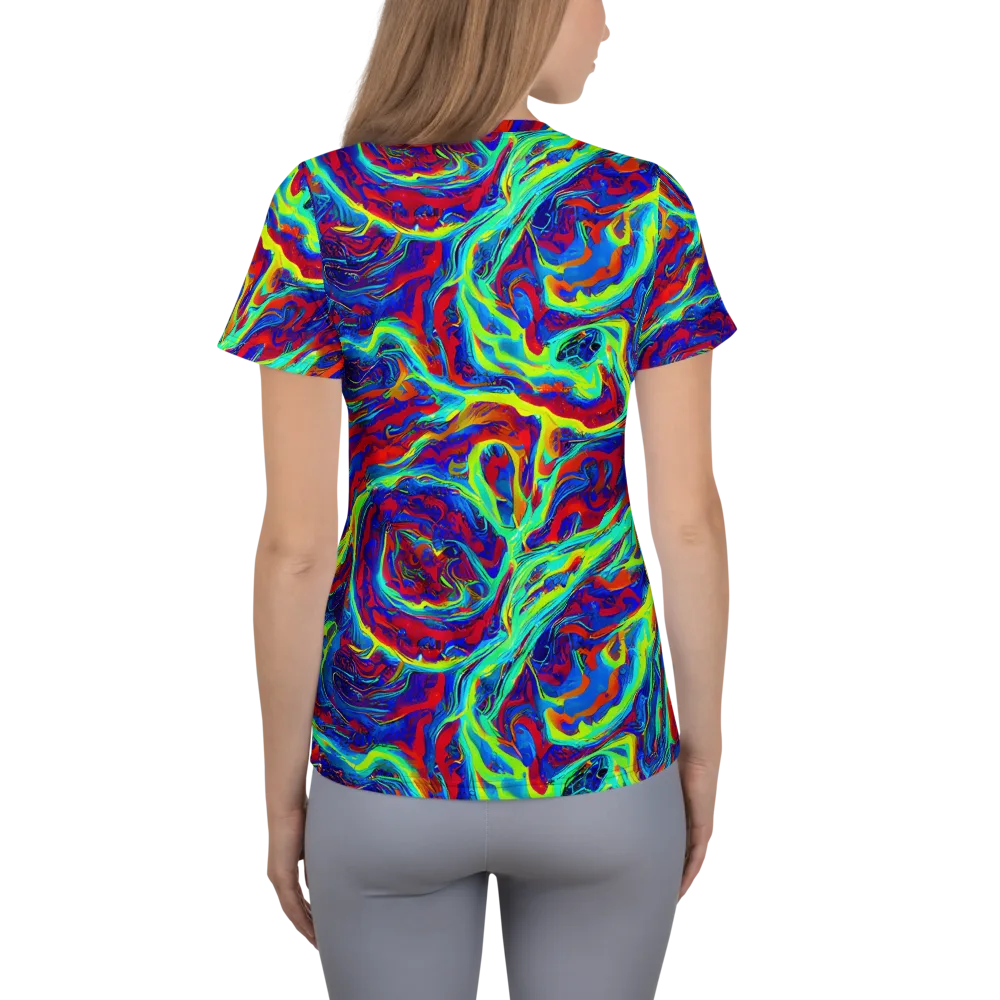 Voltage Marbling on Women's Athletic T-Shirt — Back