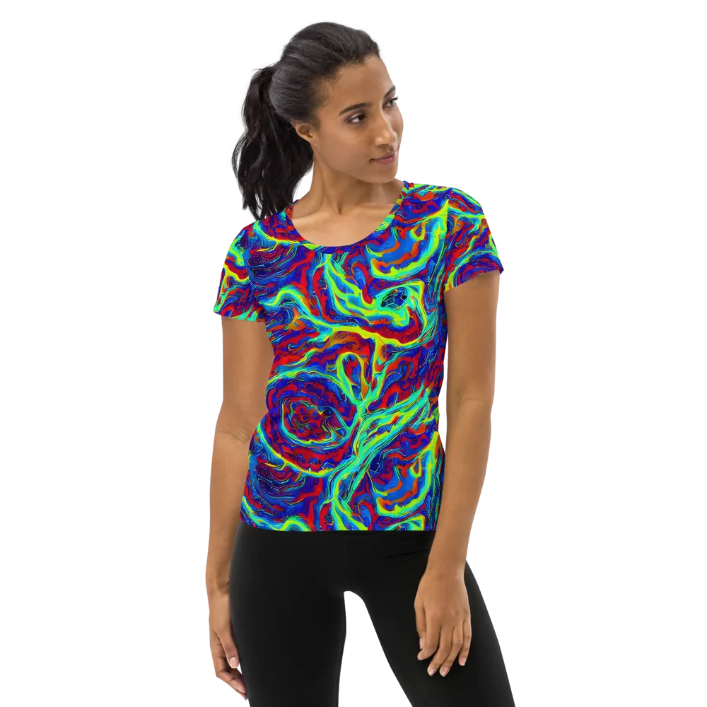 Voltage Marbling on Women's Athletic T-Shirt — Front