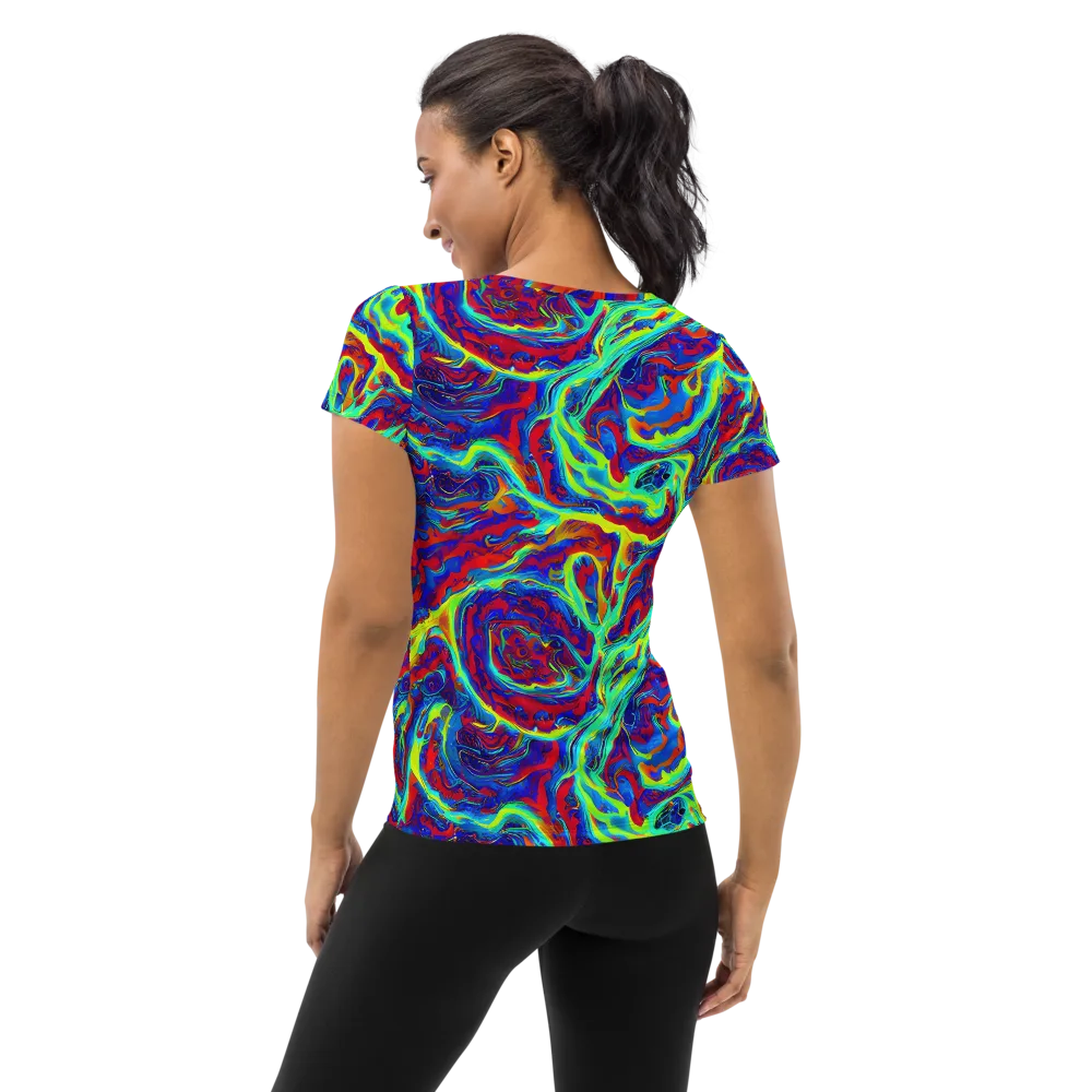Voltage Marbling on Women's Athletic T-Shirt — Back