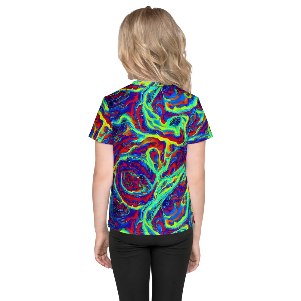 Voltage Marbling on Kids Crew Neck T-Shirt — Back