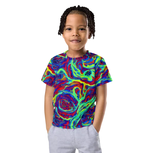 Voltage Marbling on a Kids Crew Neck T-Shirt