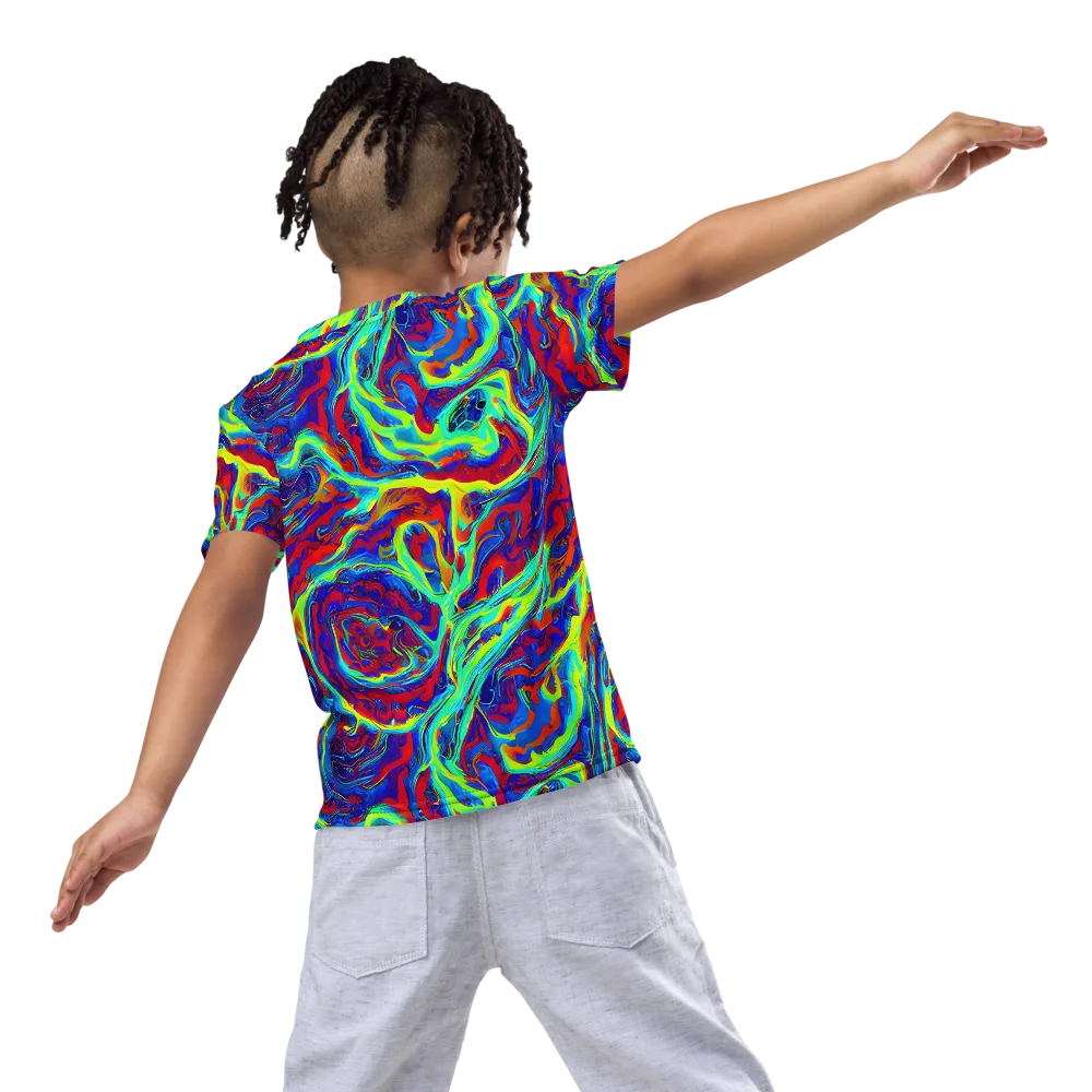 Voltage Marbling on Kids Crew Neck T-Shirt — Back