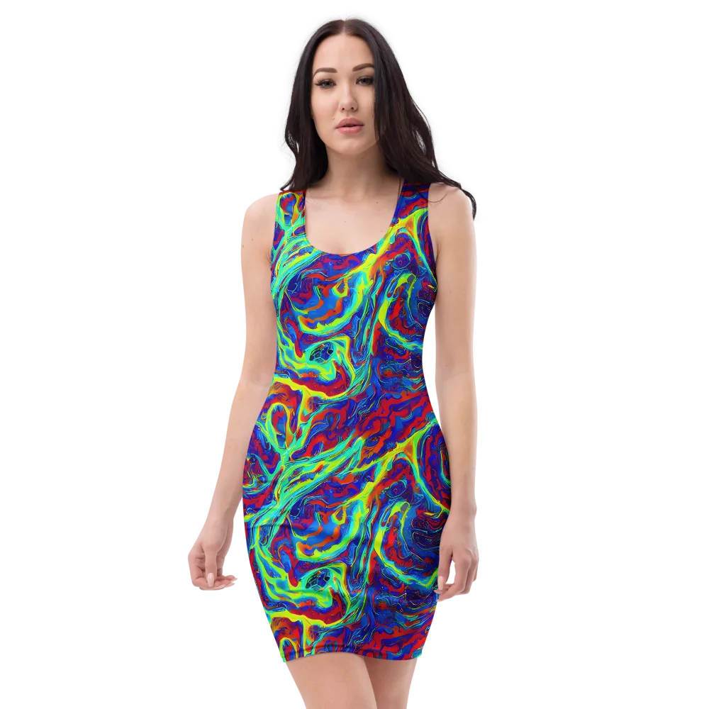 Voltage Marbling on Bodycon Dress — Front