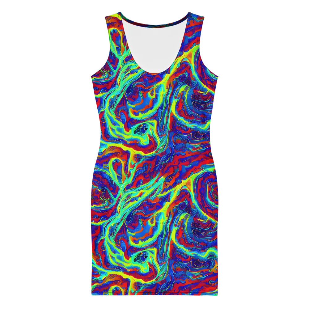 Voltage Marbling on Bodycon Dress — Front