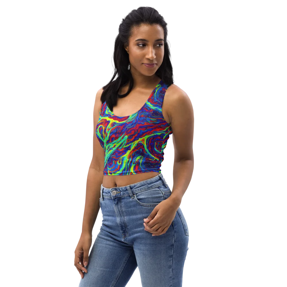 Voltage Marbling on Crop Top — Left Front
