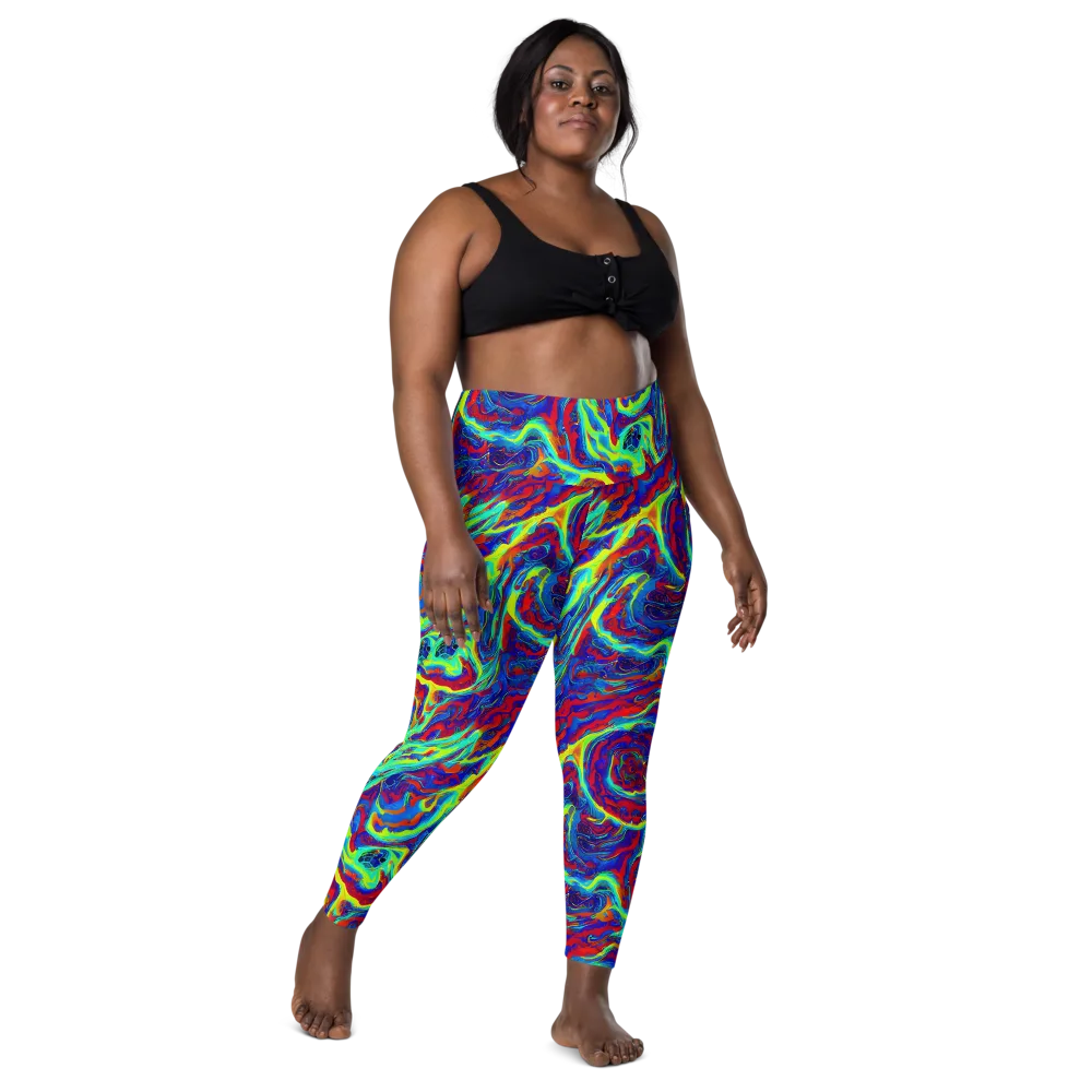 Voltage Marbling on Leggings with Pockets — Front
