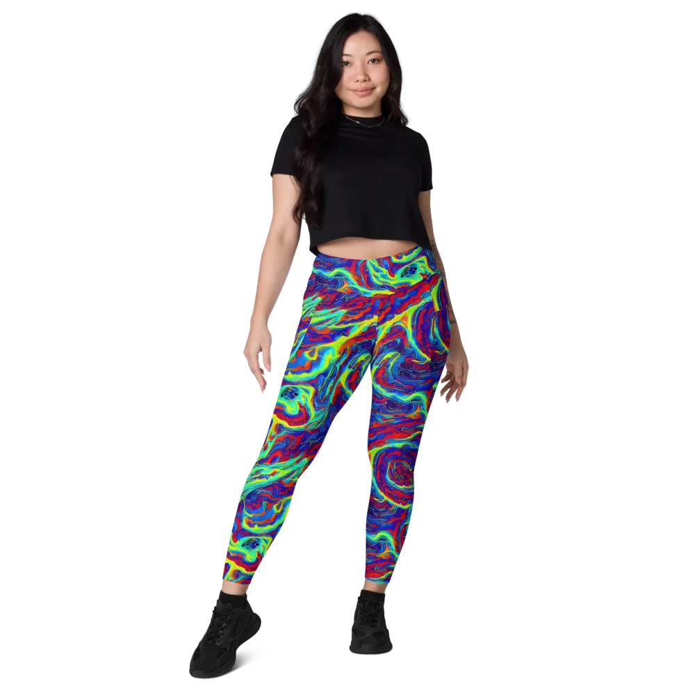 Voltage Marbling on Leggings with Pockets — Front