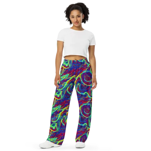 Voltage Marbling on a Wide-Leg Pants