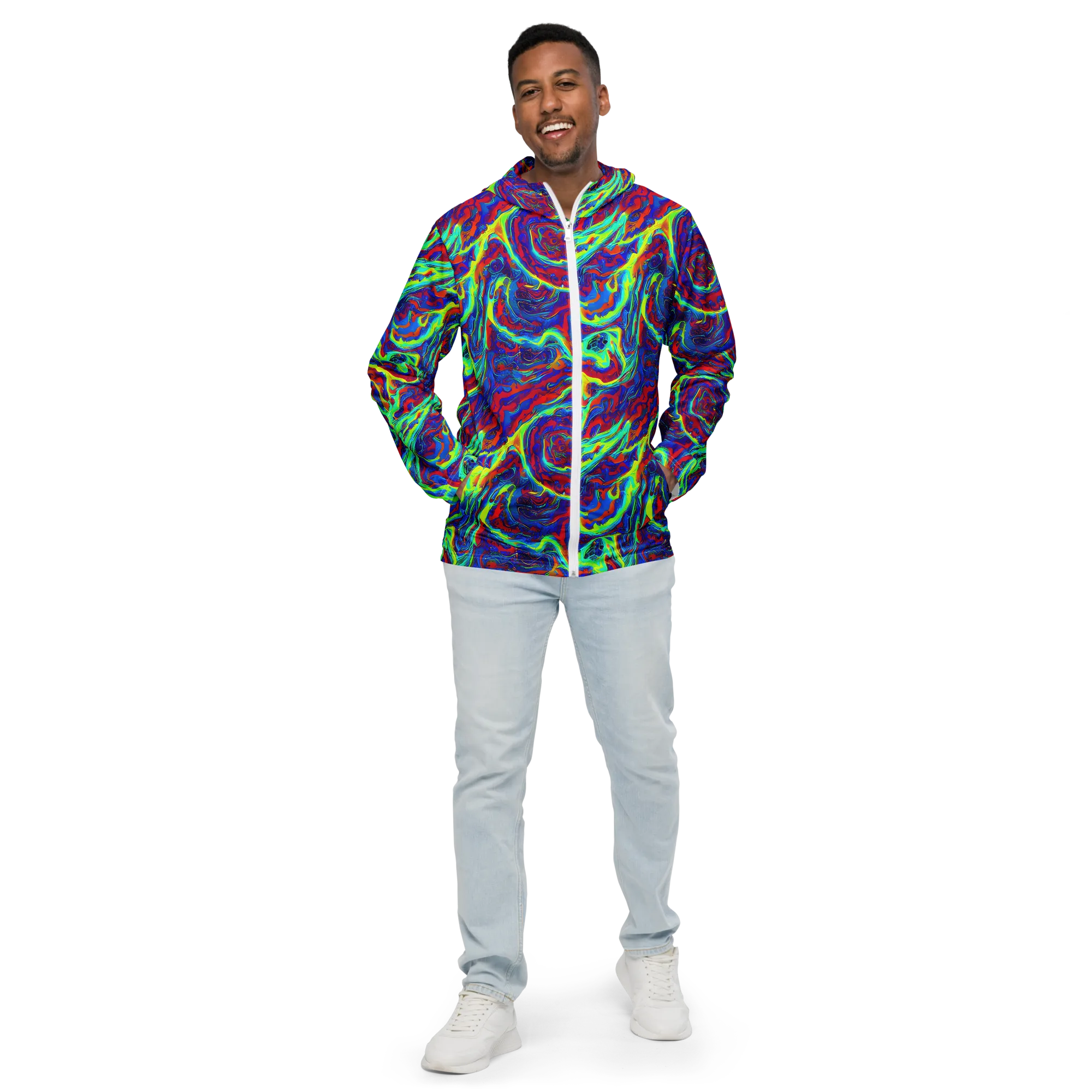 Voltage Marbling on Men's Windbreaker — Front