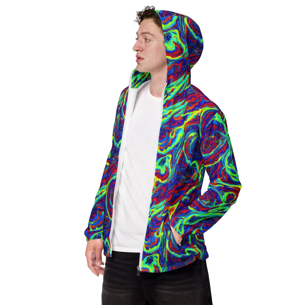 Voltage Marbling on Men's Windbreaker — Left Front