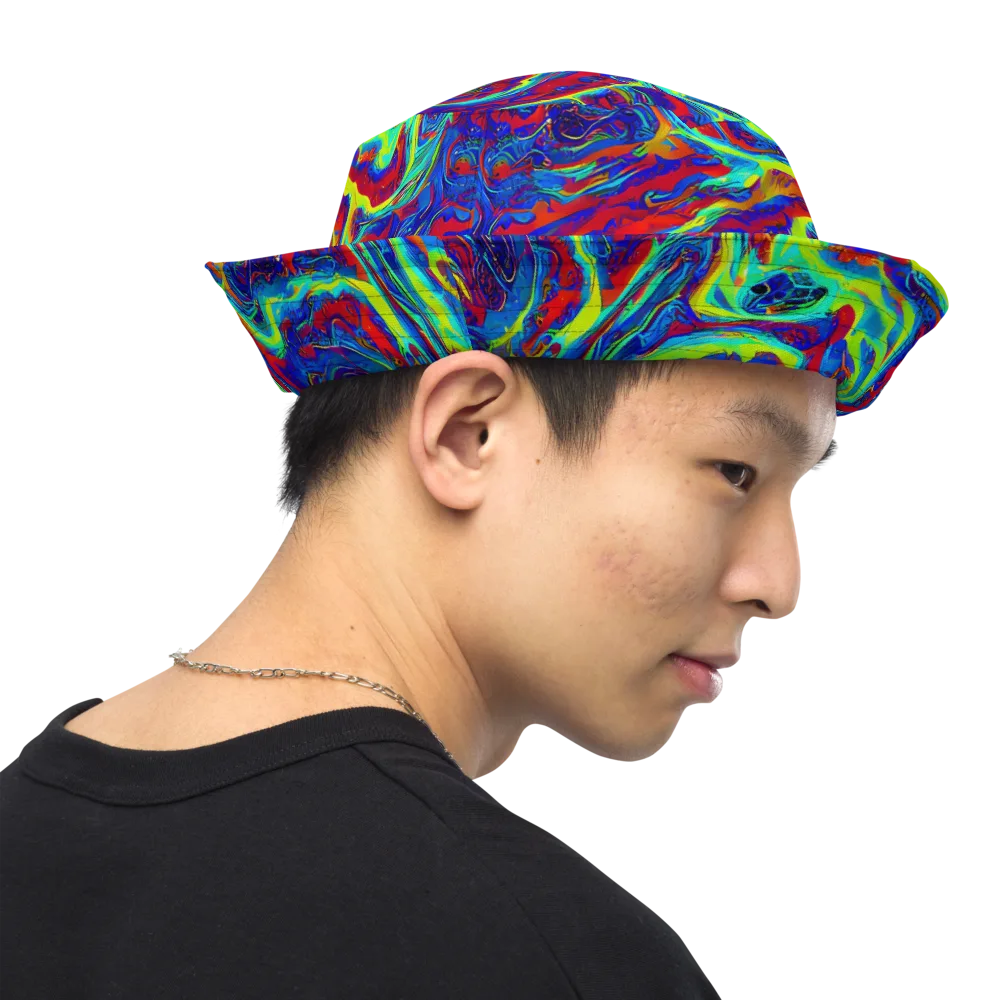 Voltage Marbling on Reversible Bucket Hat — Right Outside
