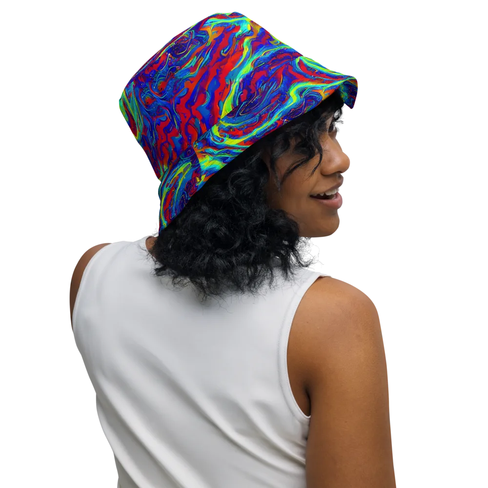 Voltage Marbling on Reversible Bucket Hat — Right Outside