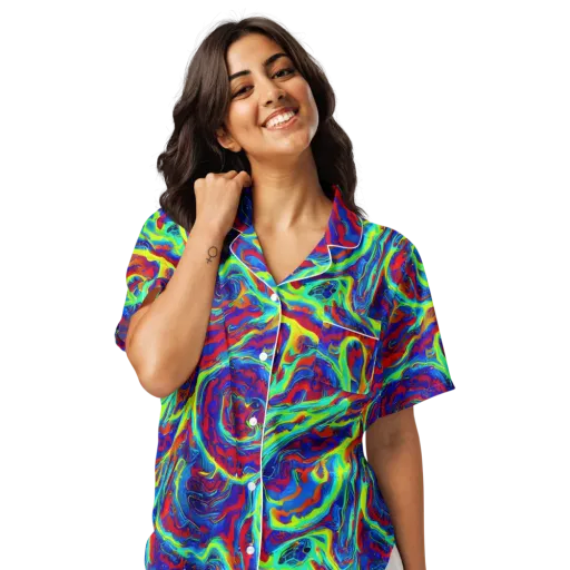 Voltage Marbling on a Women's Short Sleeve Pajama Top