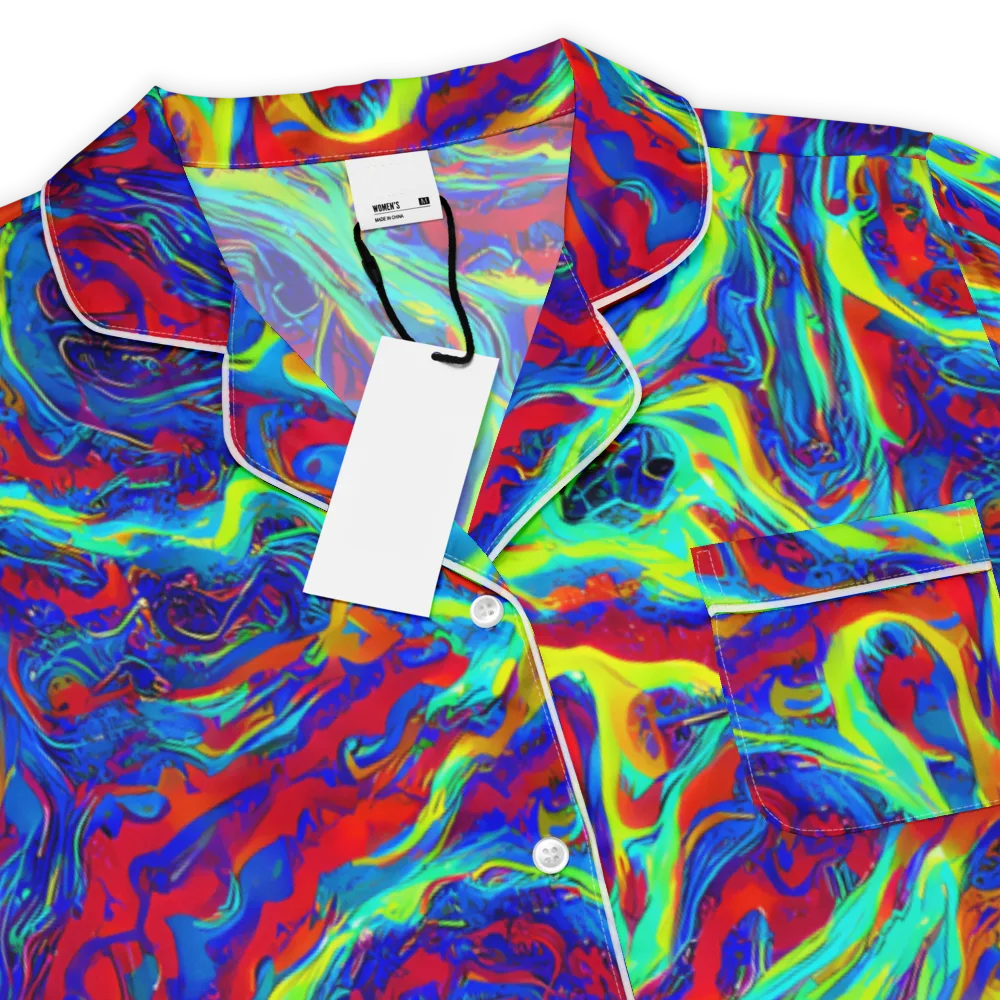 Voltage Marbling on Women's Short Sleeve Pajama Top — Product details