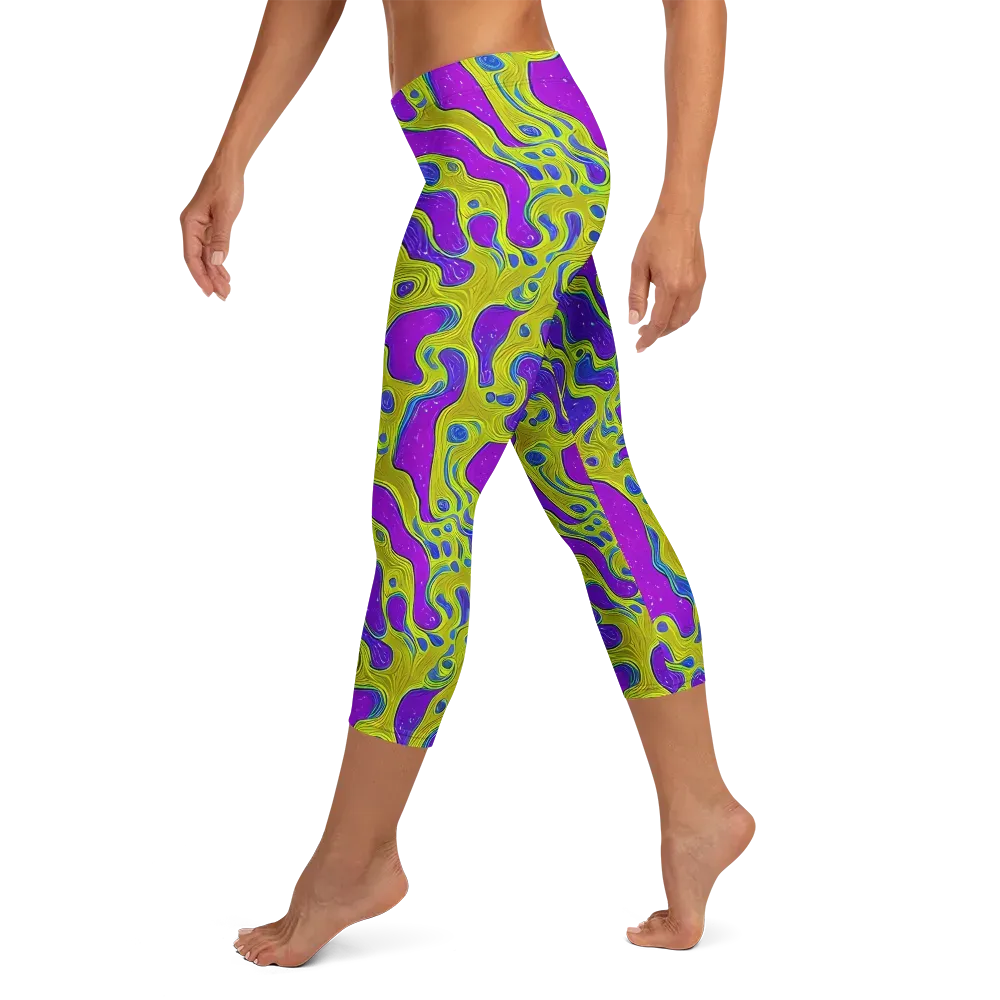 Electric Mire on Capri Leggings — Left