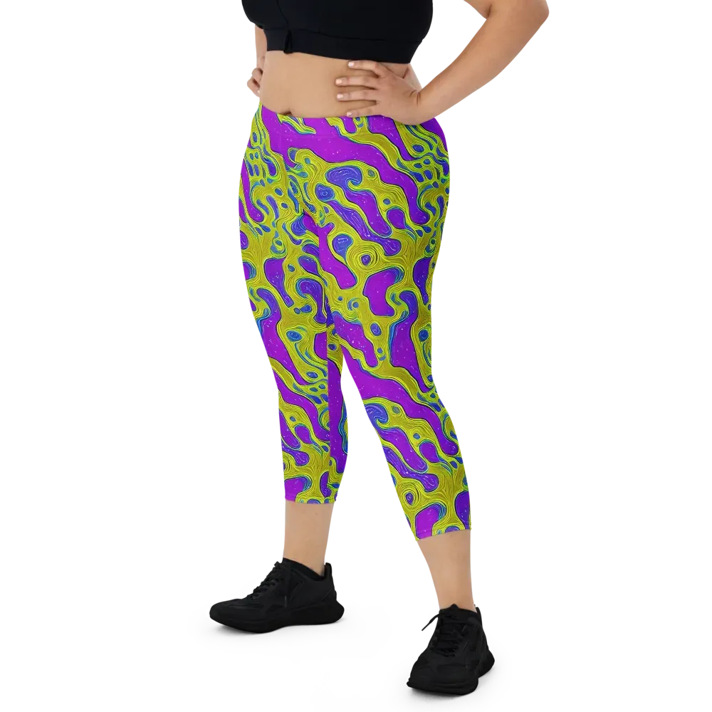 Electric Mire on Capri Leggings — Front