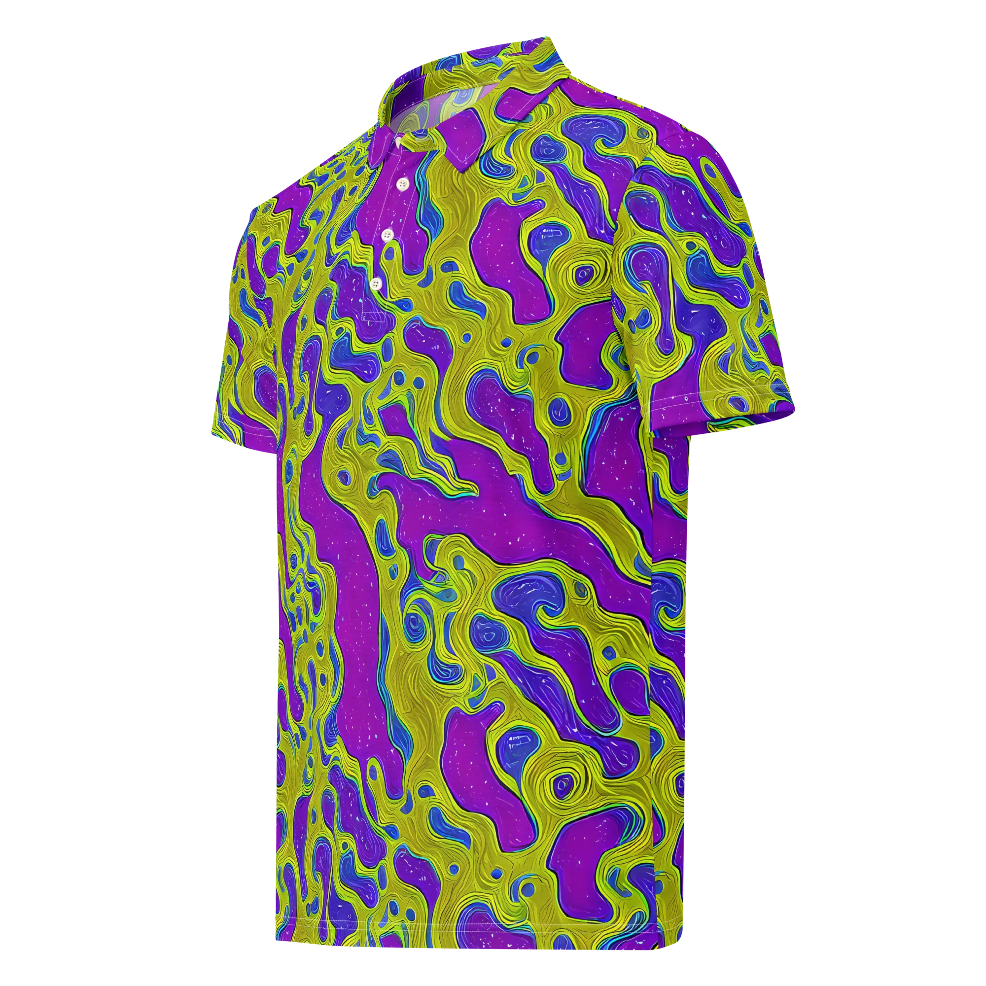 Electric Mire on Men's Slim Fit Polo Shirt — Left Front