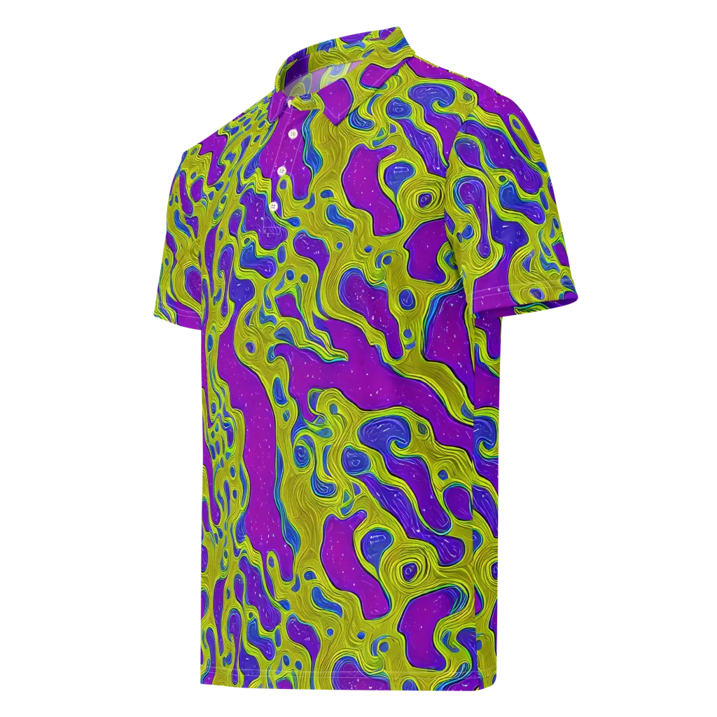 Electric Mire on Men's Slim Fit Polo Shirt — Left Front