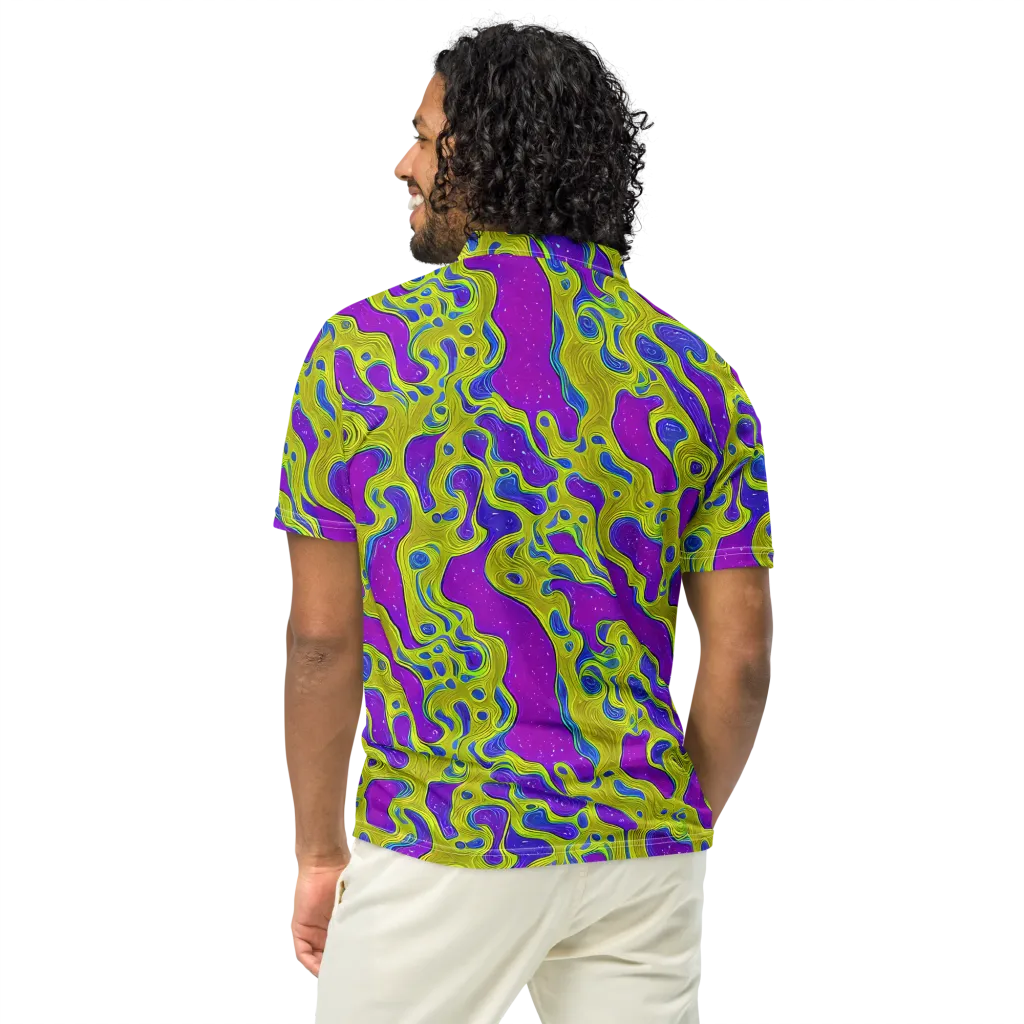 Electric Mire on Men's Slim Fit Polo Shirt — Back