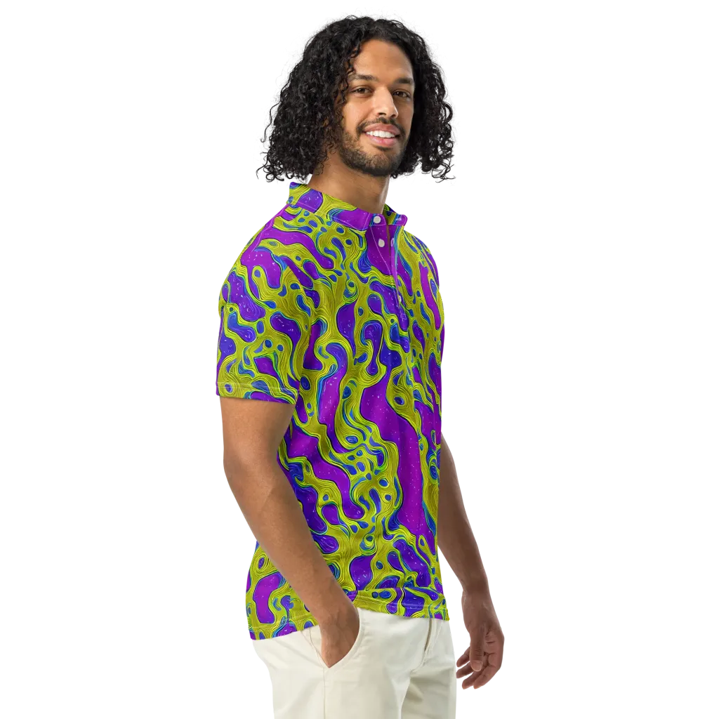 Electric Mire on Men's Slim Fit Polo Shirt — Right Front
