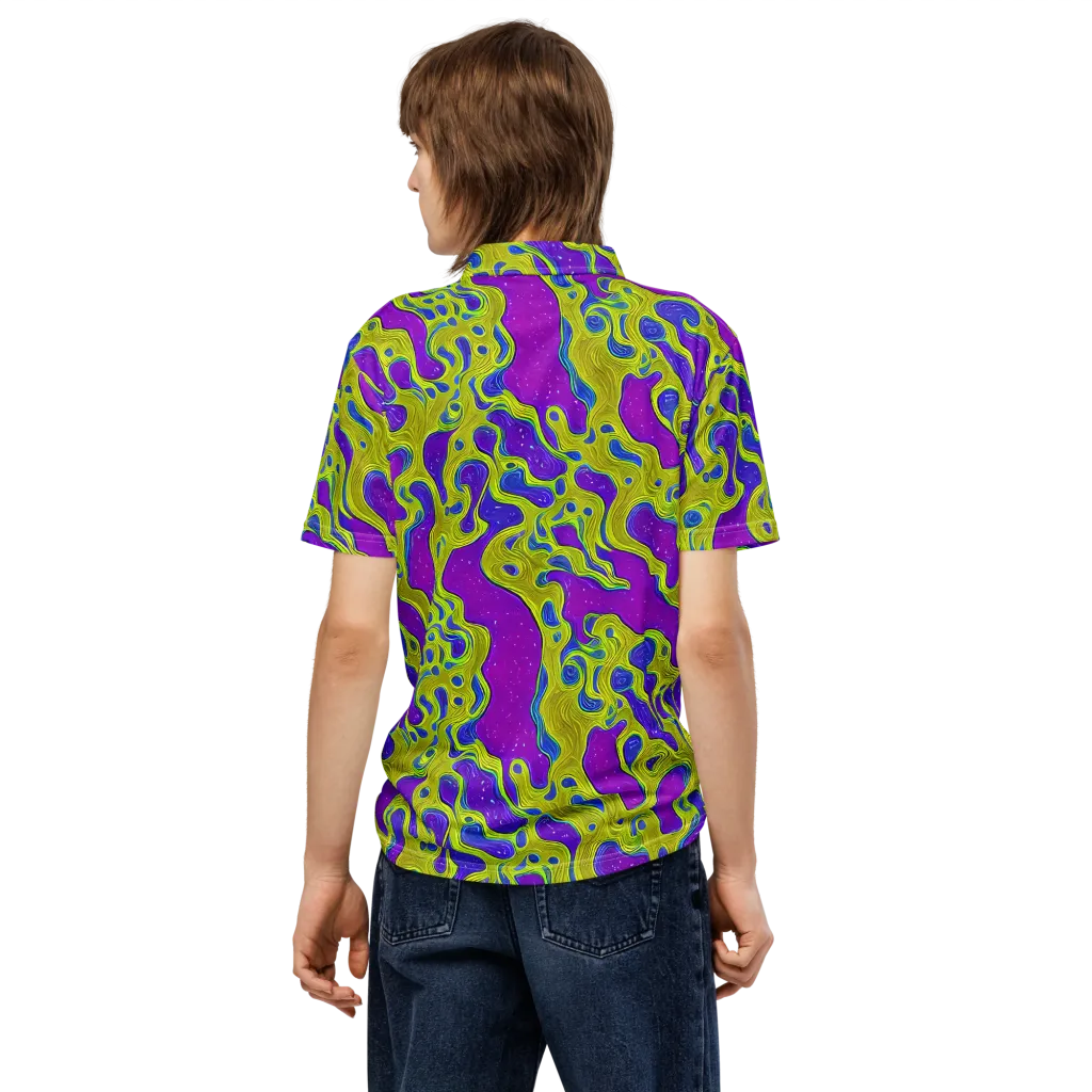 Electric Mire on Men's Slim Fit Polo Shirt — Back