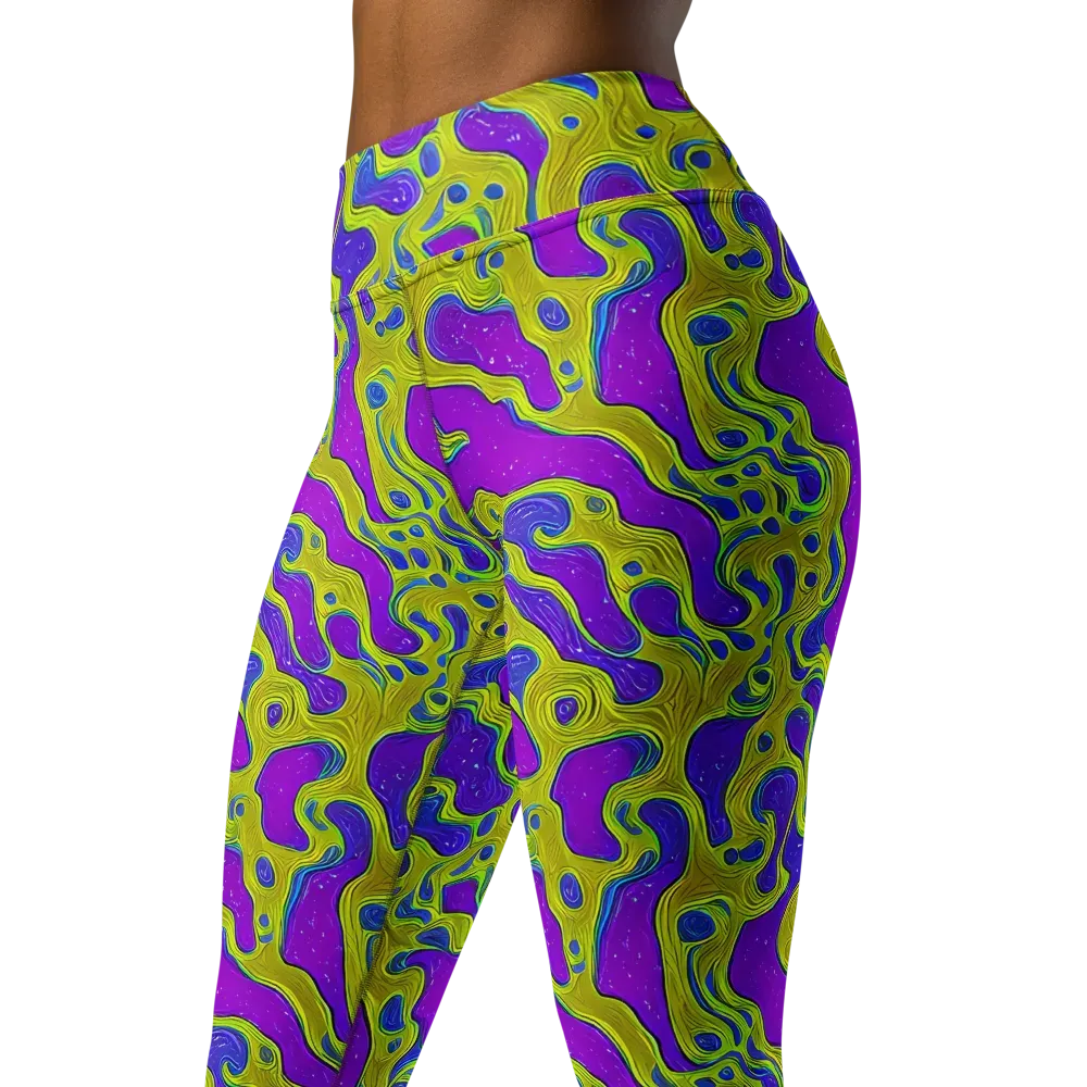 Electric Mire on Yoga Leggings — Left Front
