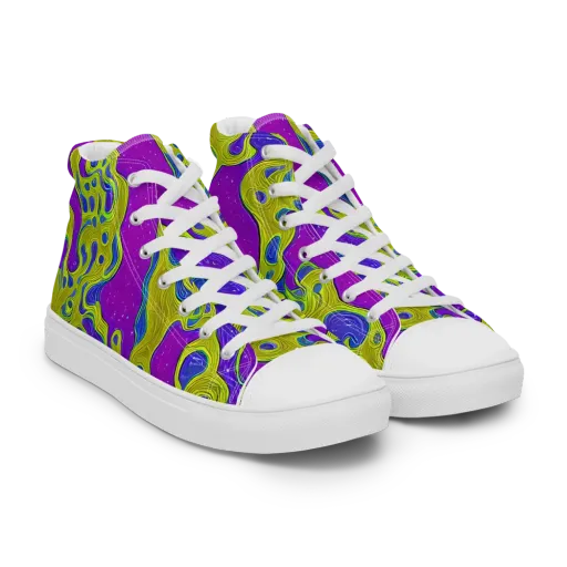 Electric Mire on a Men's High Top Canvas Shoes