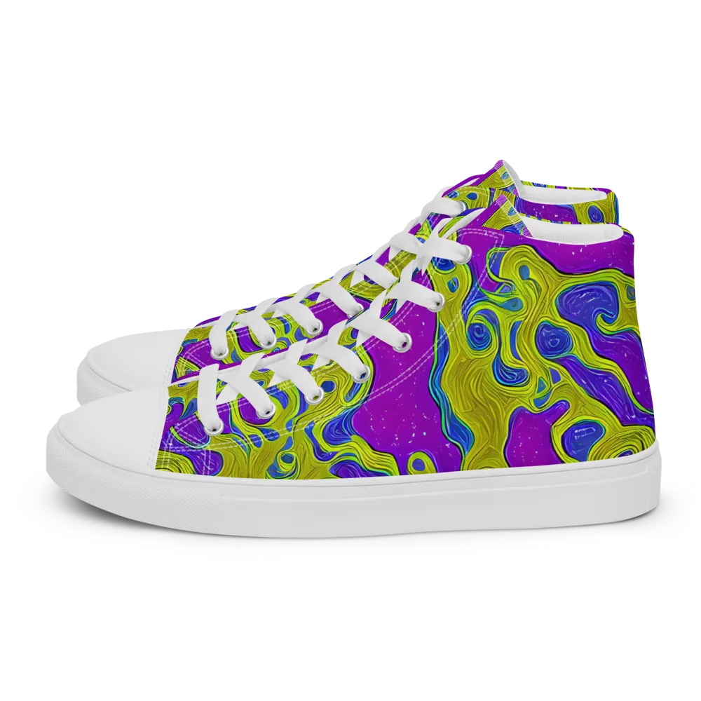 Electric Mire on Men's High Top Canvas Shoes — Left