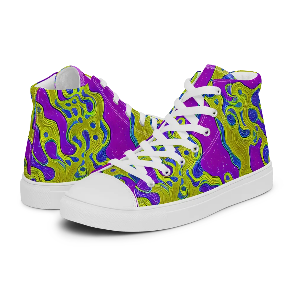 Electric Mire on Men's High Top Canvas Shoes — Left