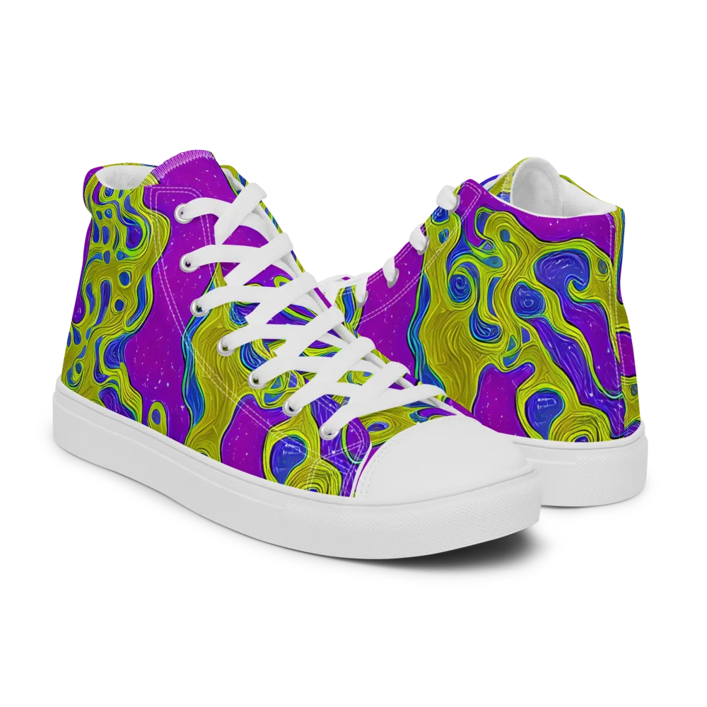 Electric Mire on Men's High Top Canvas Shoes — Right