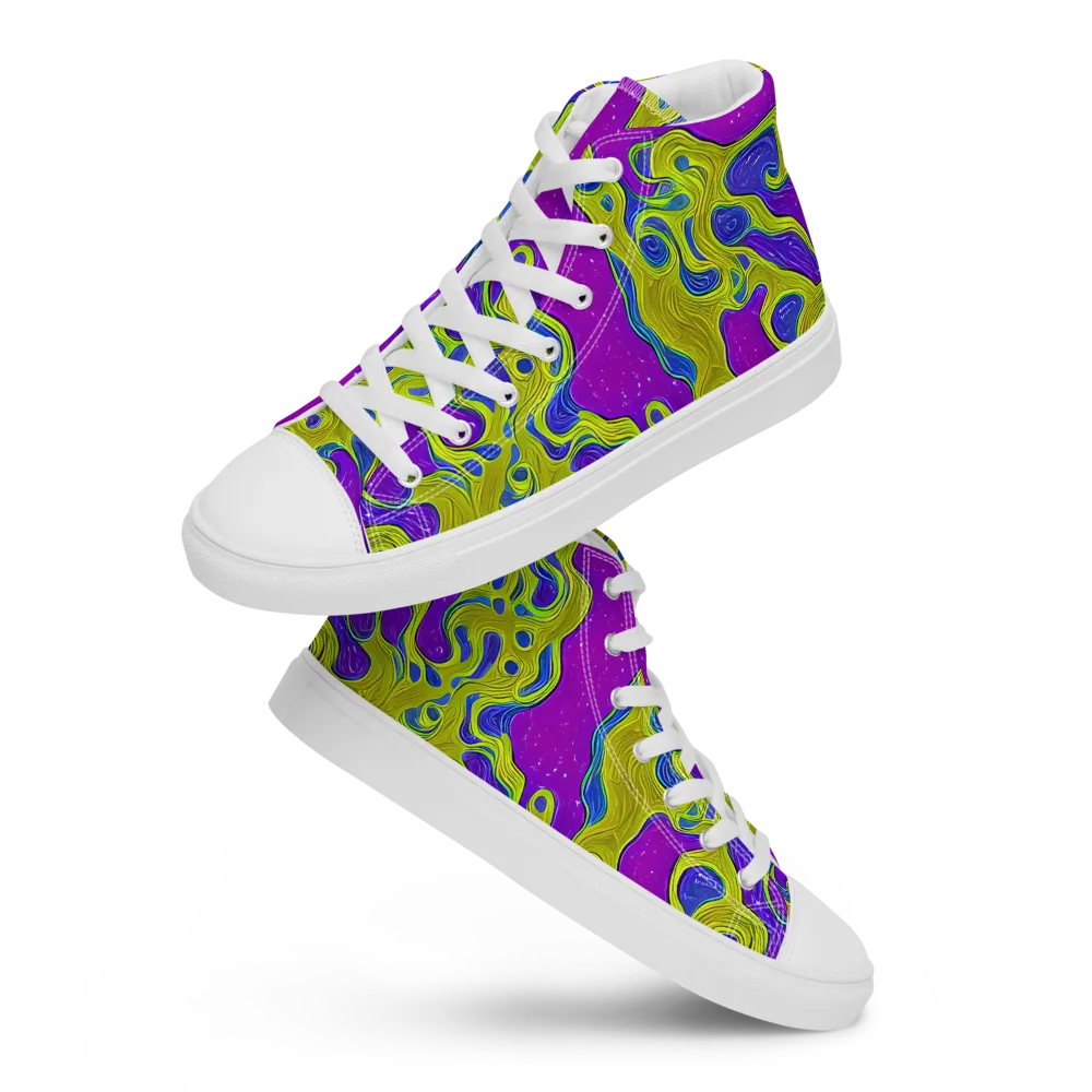 Electric Mire on Men's High Top Canvas Shoes — Front