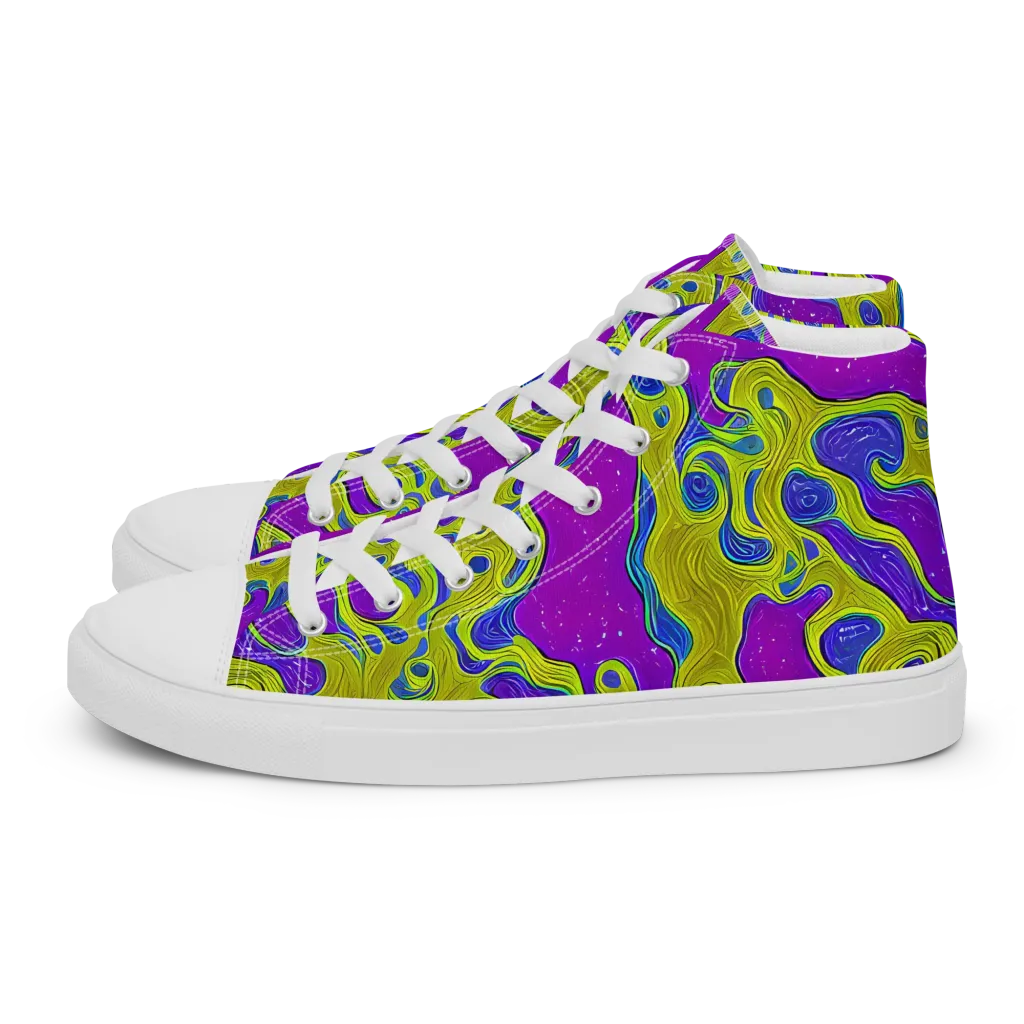 Electric Mire on Women's High Top Canvas Shoes — Left