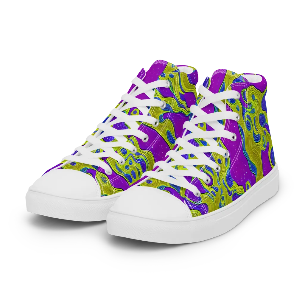 Electric Mire on Women's High Top Canvas Shoes — Left Front