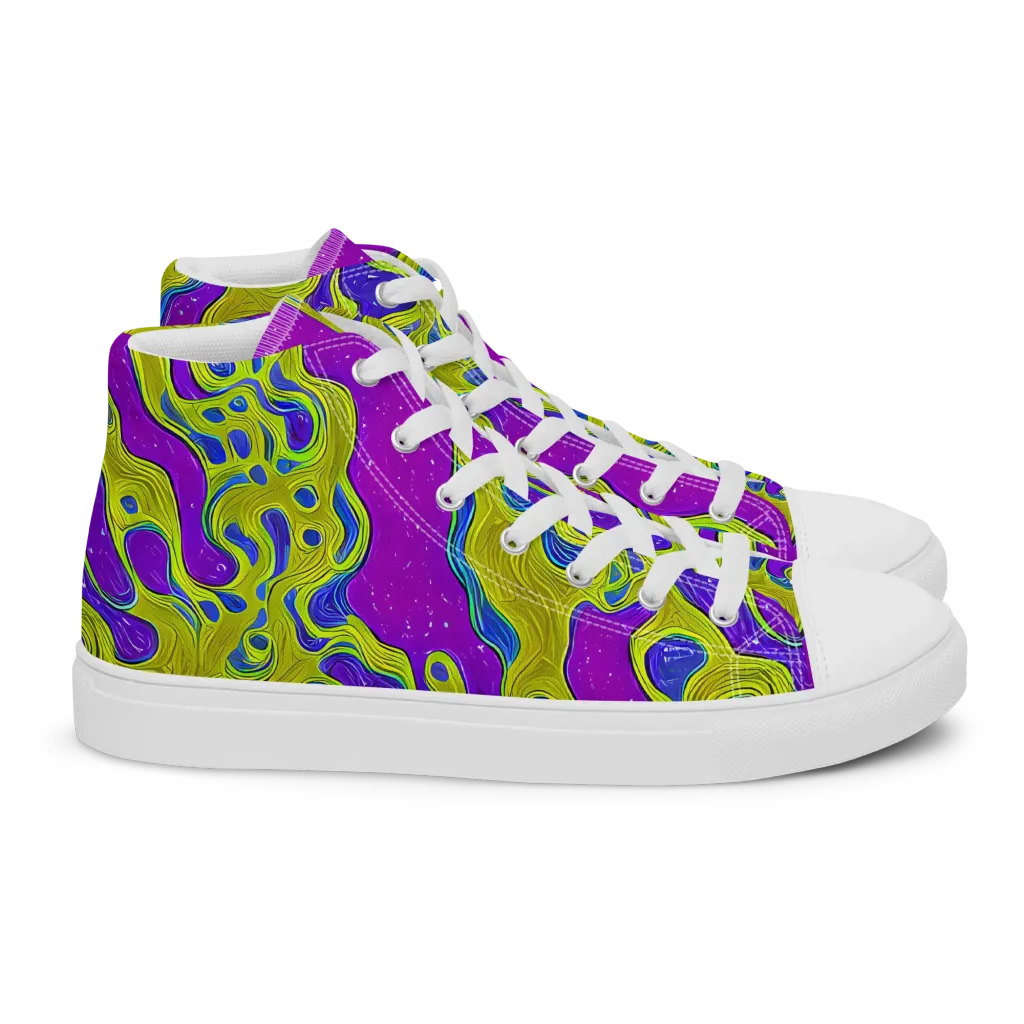 Electric Mire on Women's High Top Canvas Shoes — Right