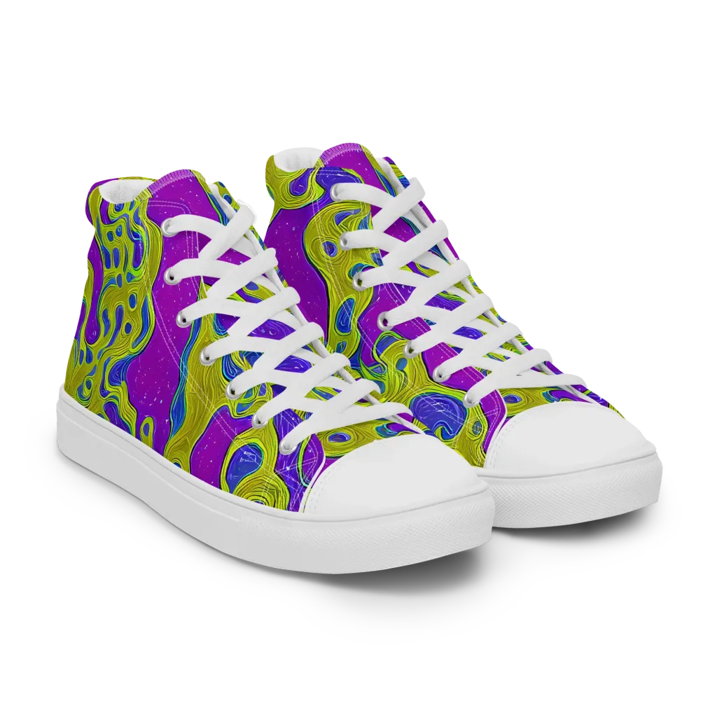 Electric Mire on Women's High Top Canvas Shoes — Right Front