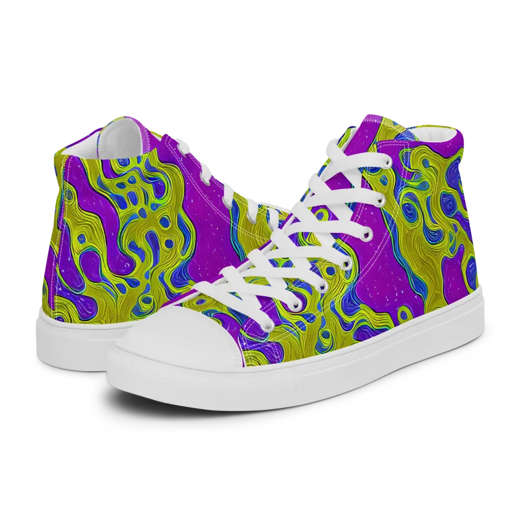 Electric Mire on Women's High Top Canvas Shoes — Left