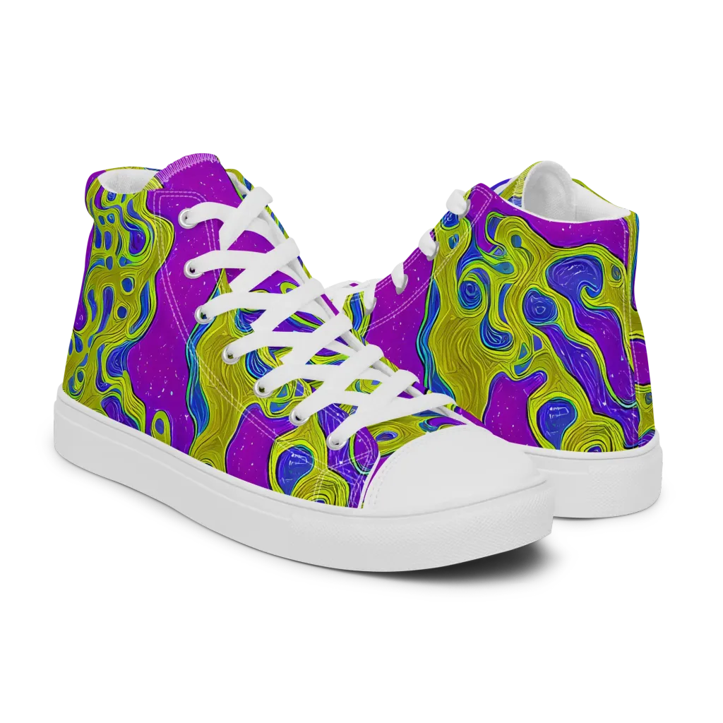Electric Mire on Women's High Top Canvas Shoes — Right