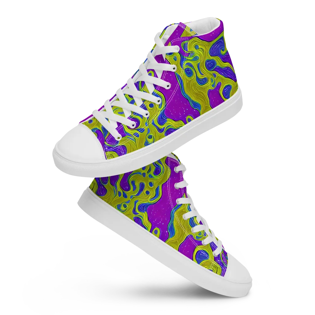 Electric Mire on Women's High Top Canvas Shoes — Front