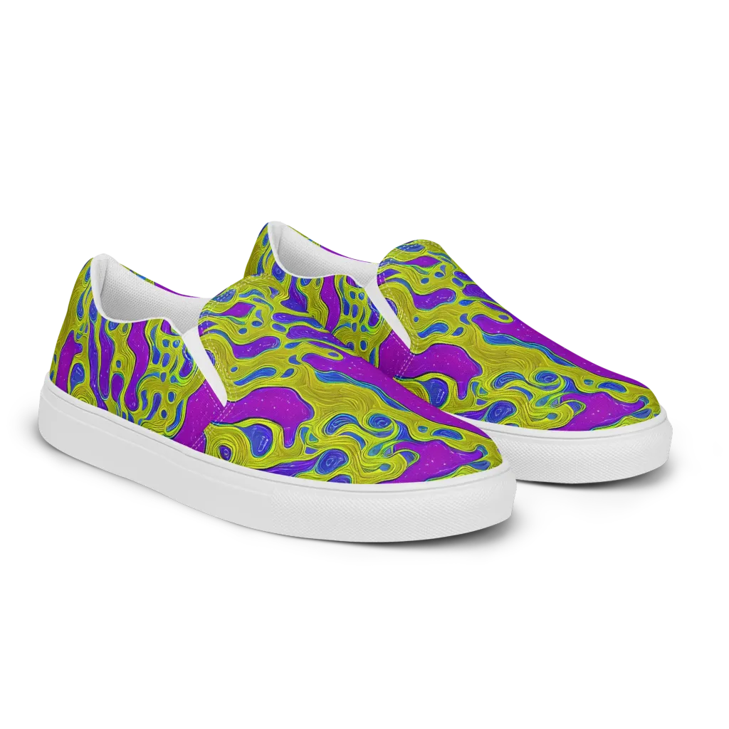 Electric Mire on Men's Slip-On Canvas Shoes — Right Front