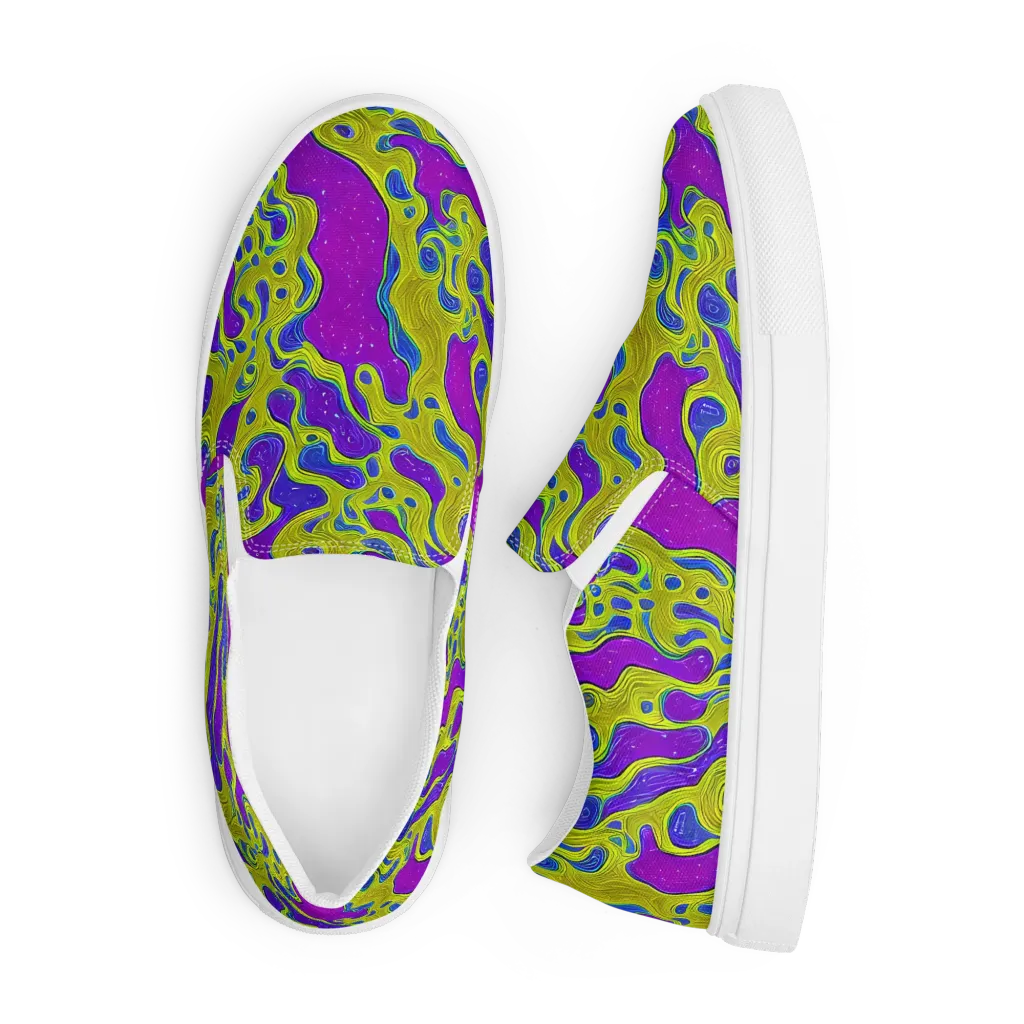 Electric Mire on Men's Slip-On Canvas Shoes — Front
