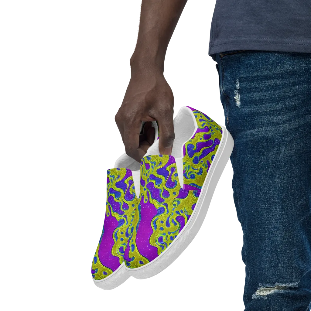 Electric Mire on Men's Slip-On Canvas Shoes — Left Front